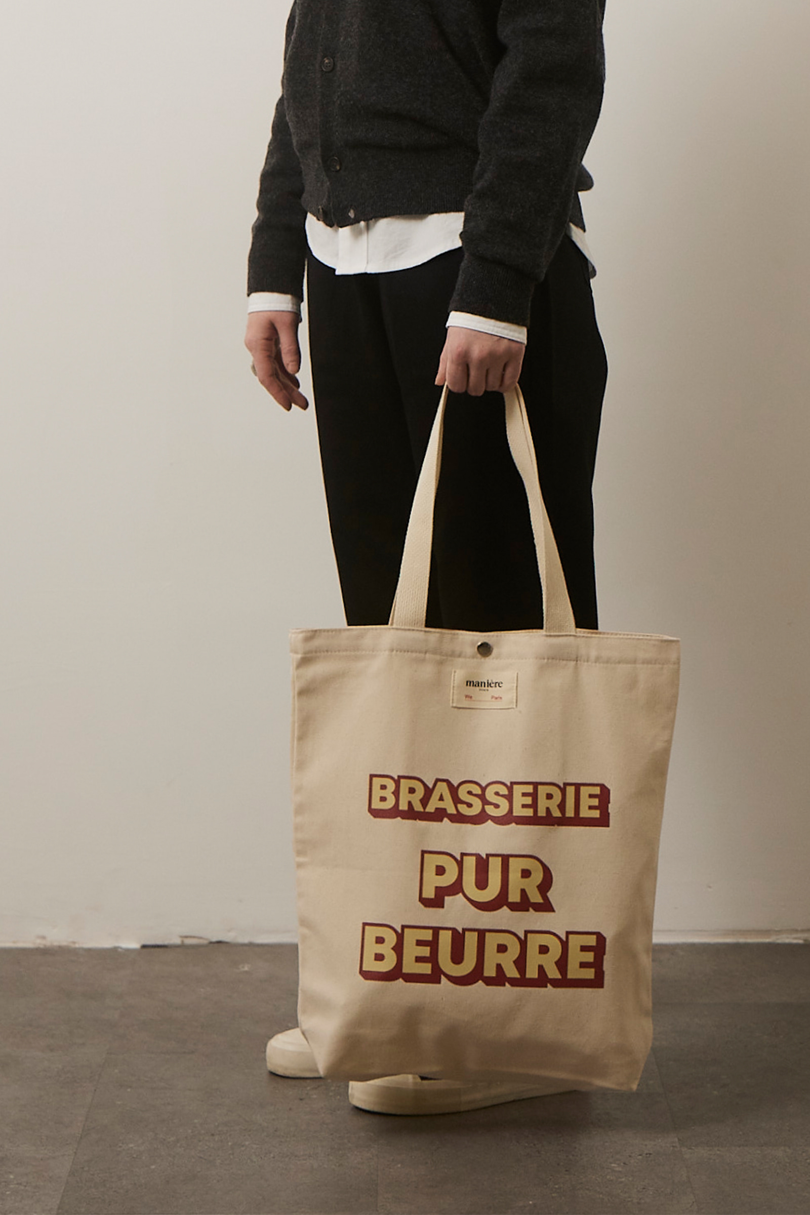 ep.5 Brasserie Lettering Ecobag (Vanilla&amp;Burgundy)