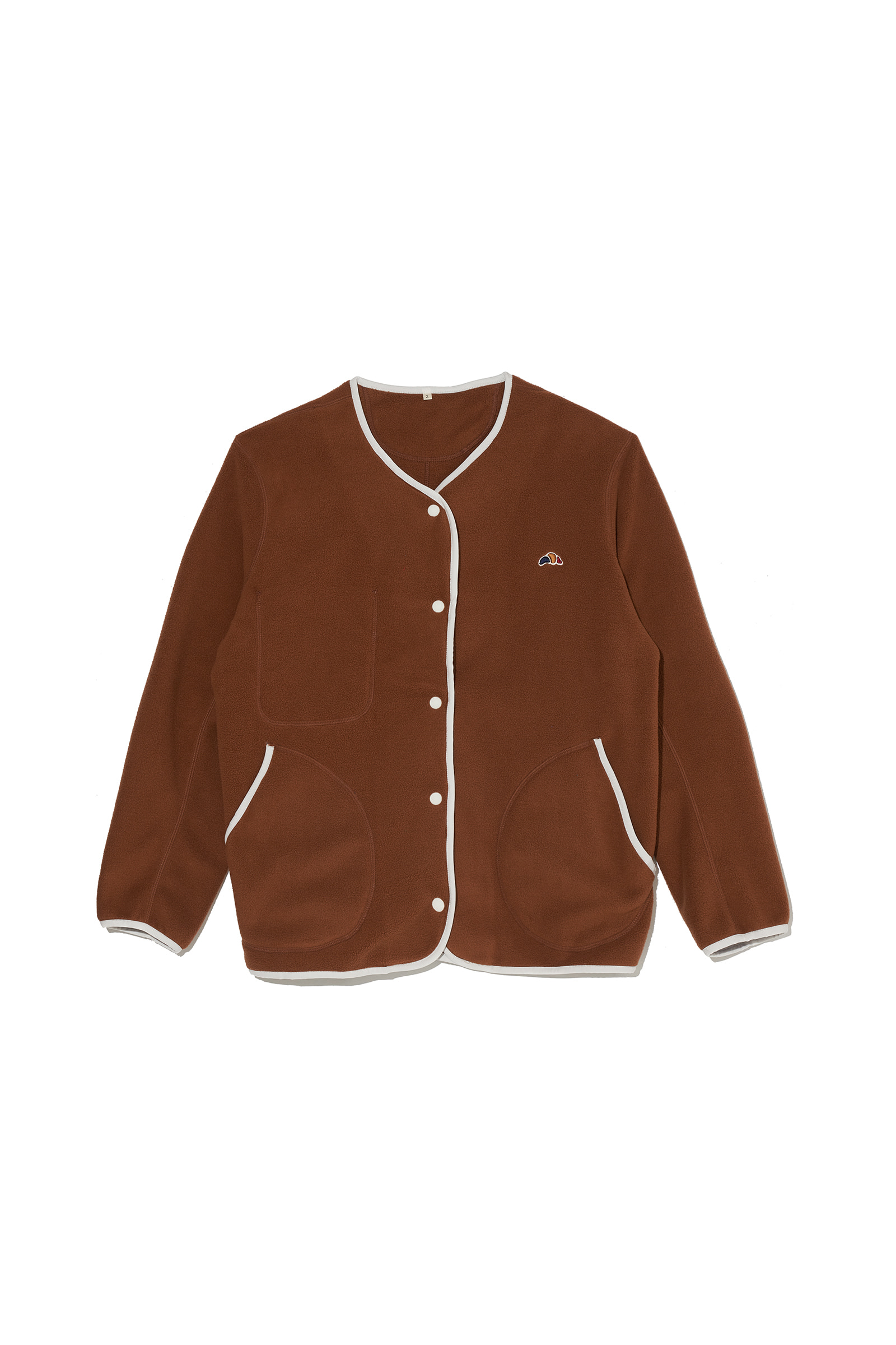 ep.5 Croissant no collar fleece jacket (Brown)