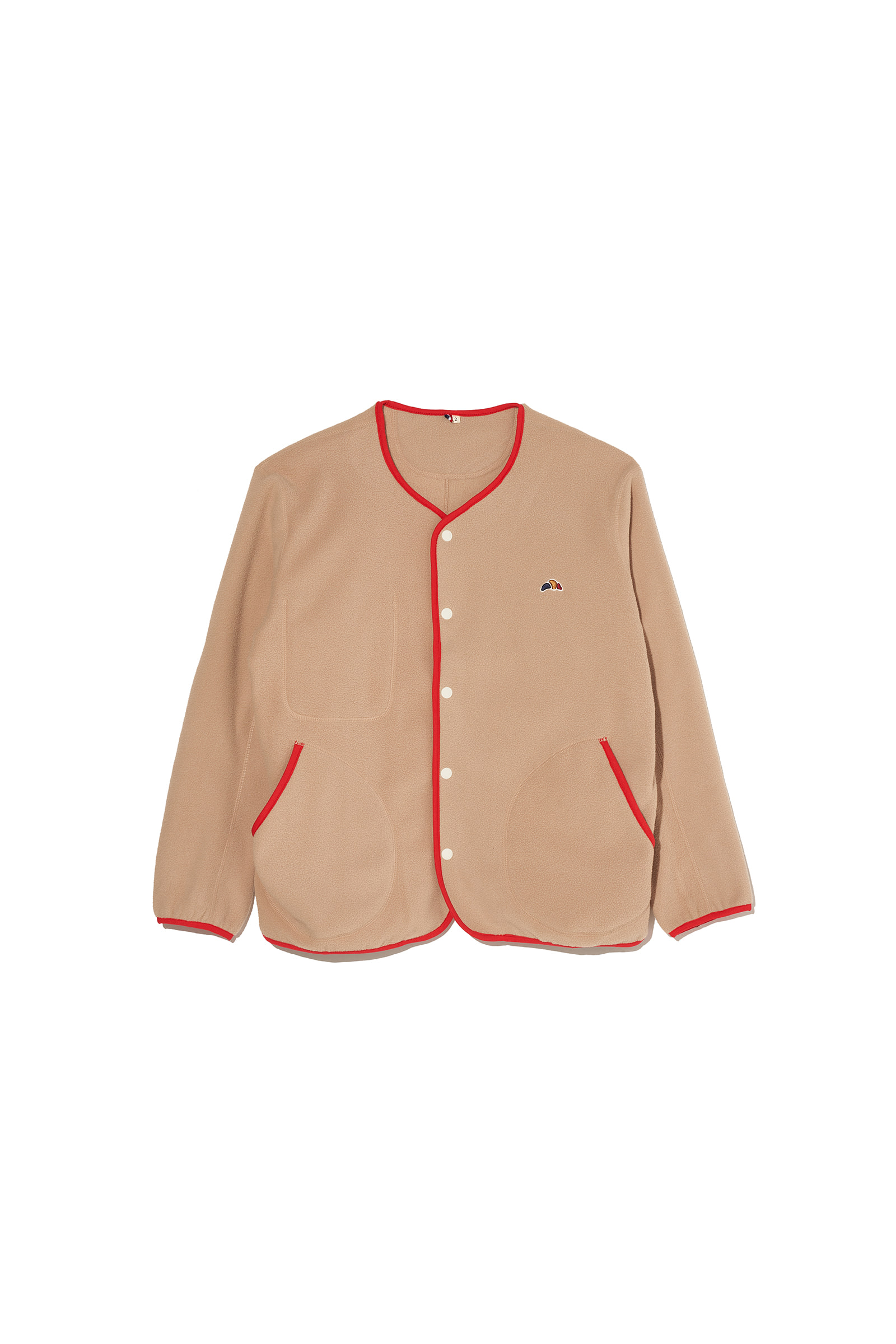 ep.5 Croissant no collar fleece jacket (Beige)