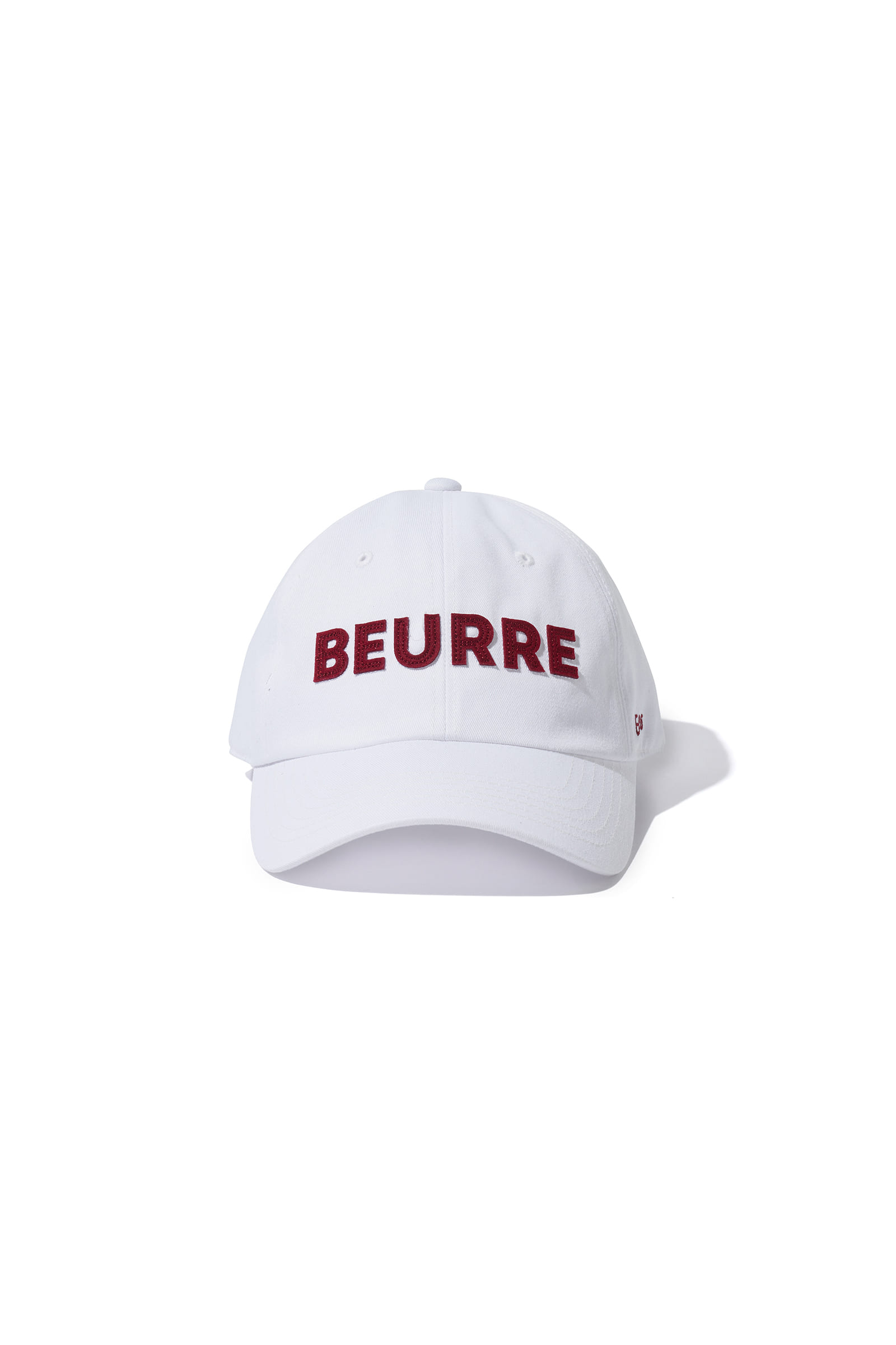 ep.6  BEURRE applique patch ballcap (White/Burgundy)