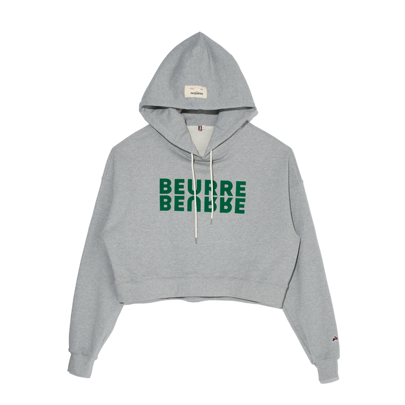 ep.7 BEURRE Decalcomanie Cropped Hoodie (GREY MELANGE) for Women