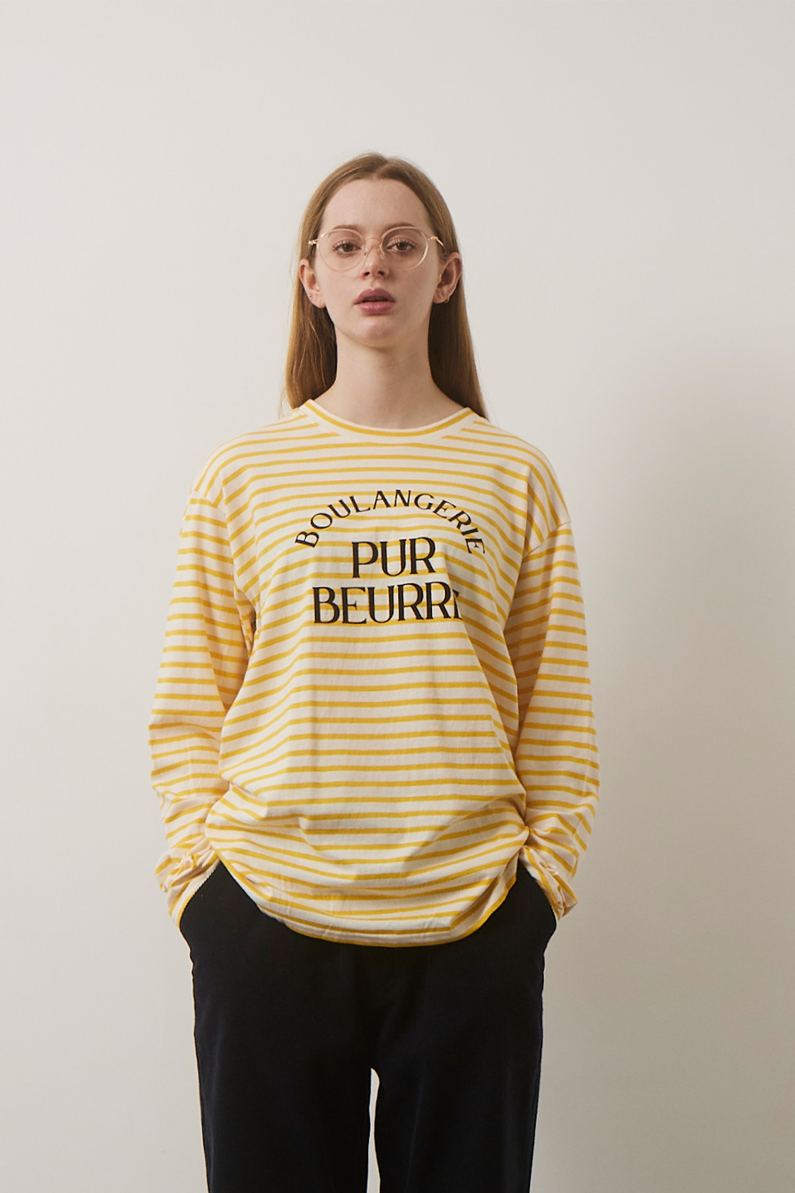 ep.4 Boulangerie Stripe Lettering T-shirts (Yellow)