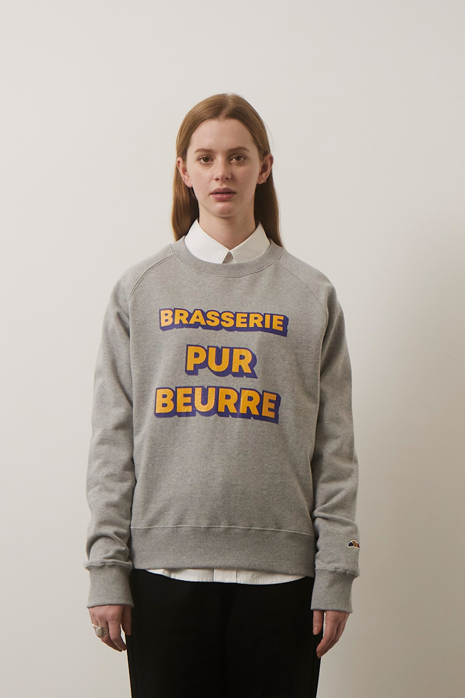 ep.5 Brasserie Pur Beurre patched Sweatshirts (Yellow&amp;navy)